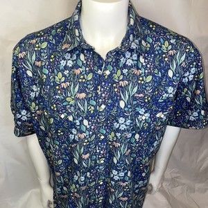 Rockmount Ranch Wear Tru-west Short Sleeve Shirt Large Hawaiian Rousseau Floral
